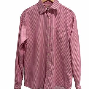 Thomas Pink Striped Pink, Blue and White Striped Men's Shirt
